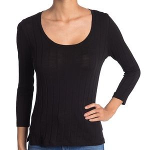 New Sanctuary Black Ribbed Top